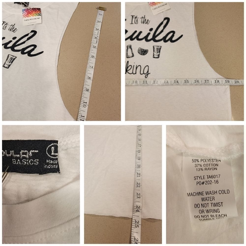 White Tank Top Logo "it's the Tequila talking " - Picture 6 of 13